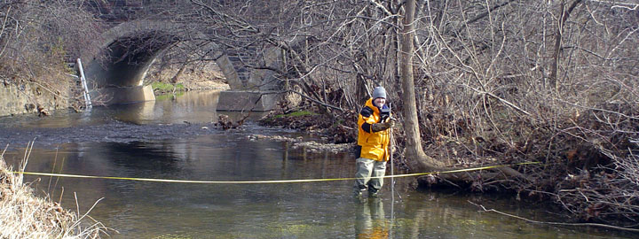 Measuring streamflow in Wissahickon Creek