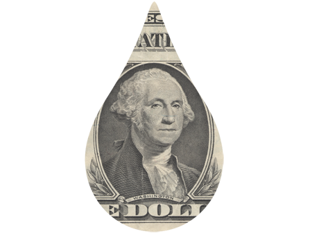 Dollar Bill Water Drop