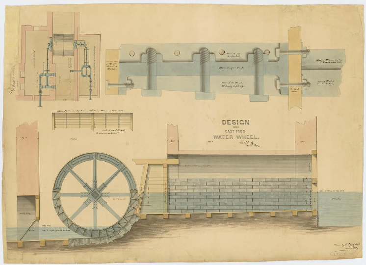 “Design for Cast Iron Wheel by F. Graff” from the Frederick Graff Collection at the Franklin Institute. Credit: Philadelphia Water, the Franklin Institute and The Athenaeum of Philadelphia. 